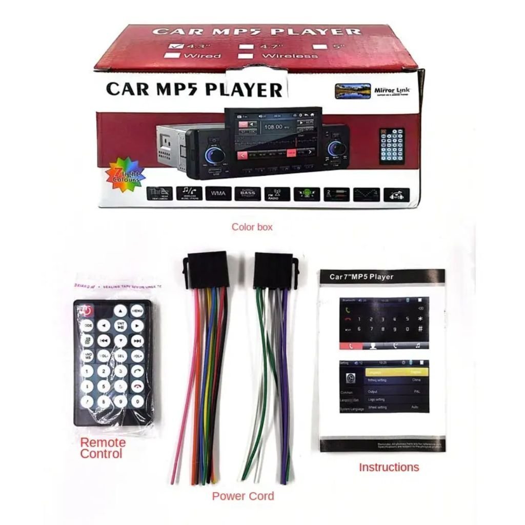 Autoradio Bluetooth avec Écran MP5 et Fonction MirrorLink – راديو سيارة بلوتوث مع شاشة - الصورة 6
