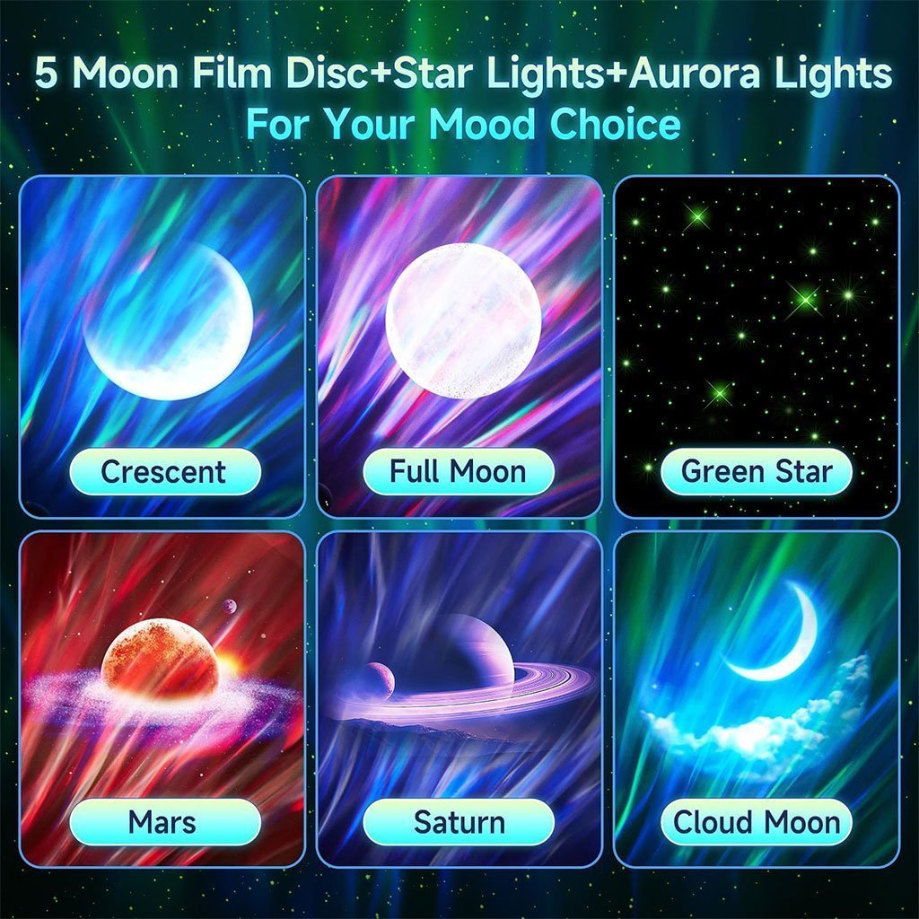 Projecteur d’aurores et Haut Parleur Bluetooth avec 15 modes d’éclairage – جهاز عرض نجوم ومكبر صوت - الصورة 4