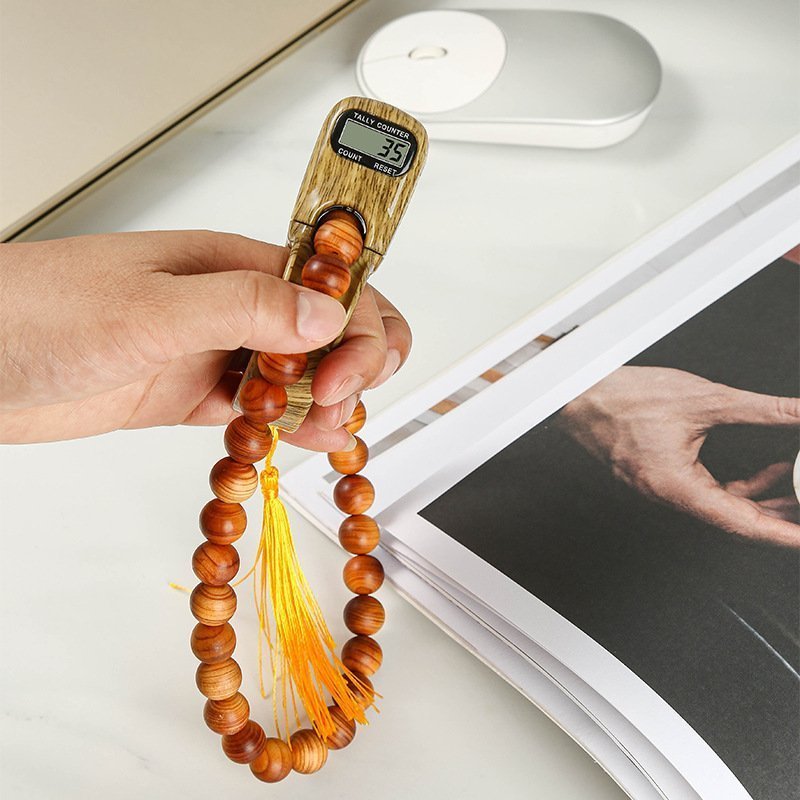 Compteur de doigt perle Tasbih islamique V2 – جهاز تسبيح رقمي محمول، سبحة صلاة مع عداد رقمي - الصورة 2