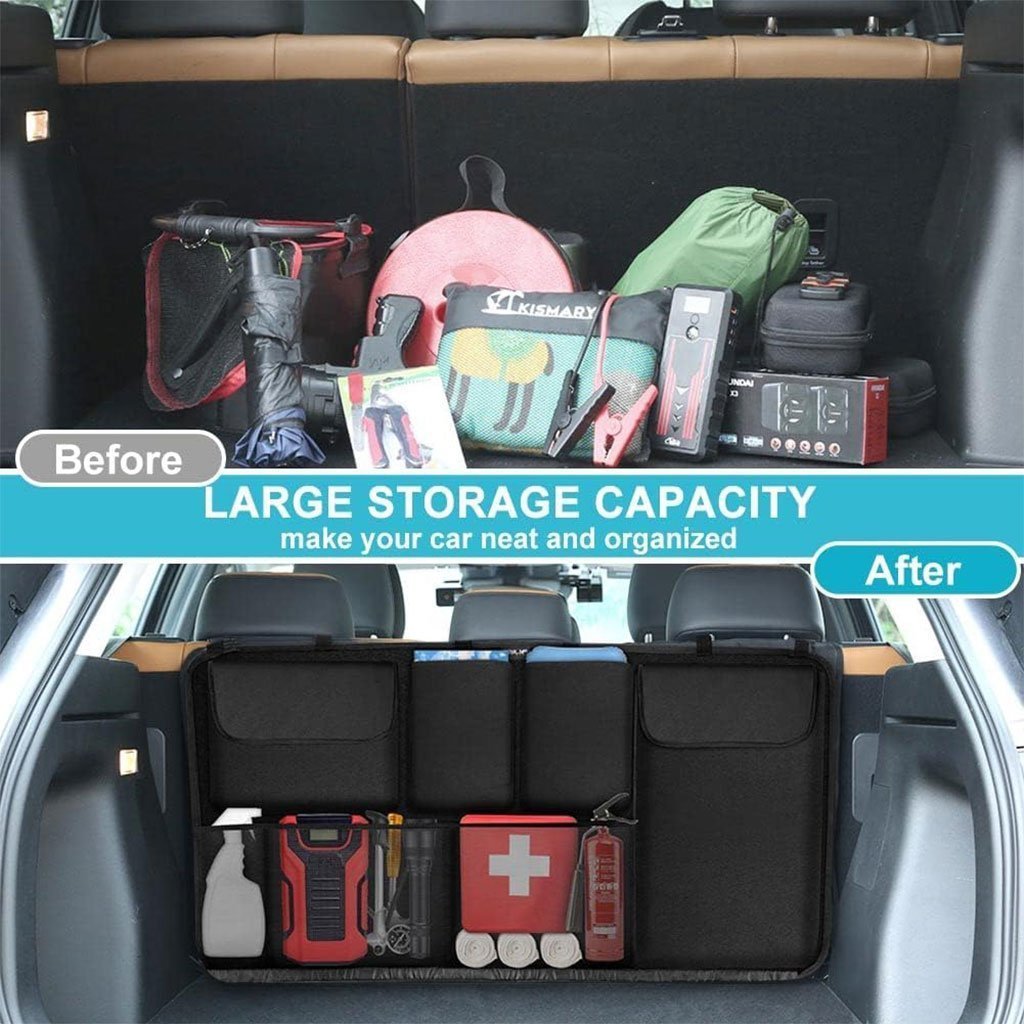 Organiseur de coffre grande capacité multi-poches pour banquette arrière – منظم أغراض صندوق السيارة - الصورة 7