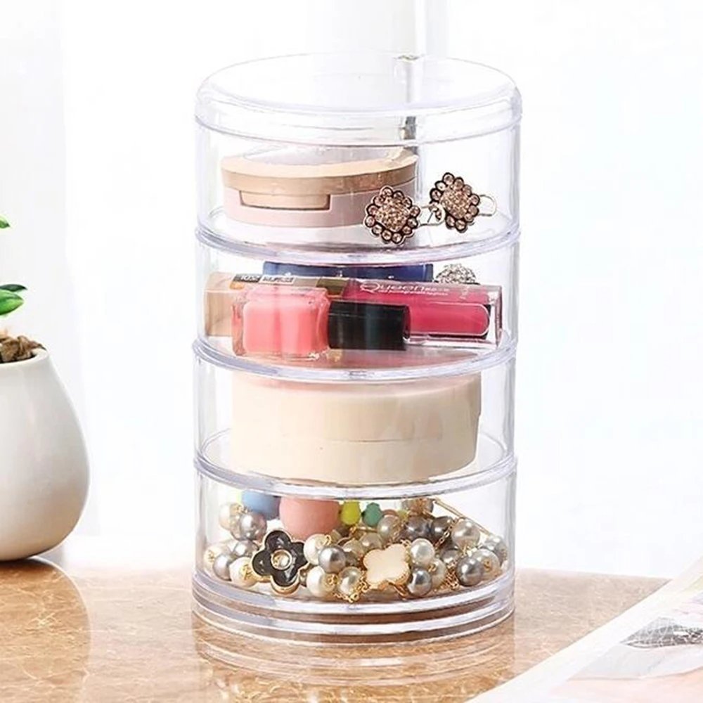 Organisateur de maquillage rotatif à 360 degrés en cristal acrylique - الصورة 3