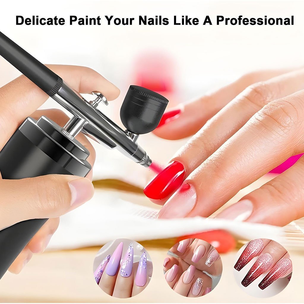 Kit aérographe avec compresseur intégré rechargeable pour nail arts et décoration – جهاز رسم وتزيين - الصورة 8