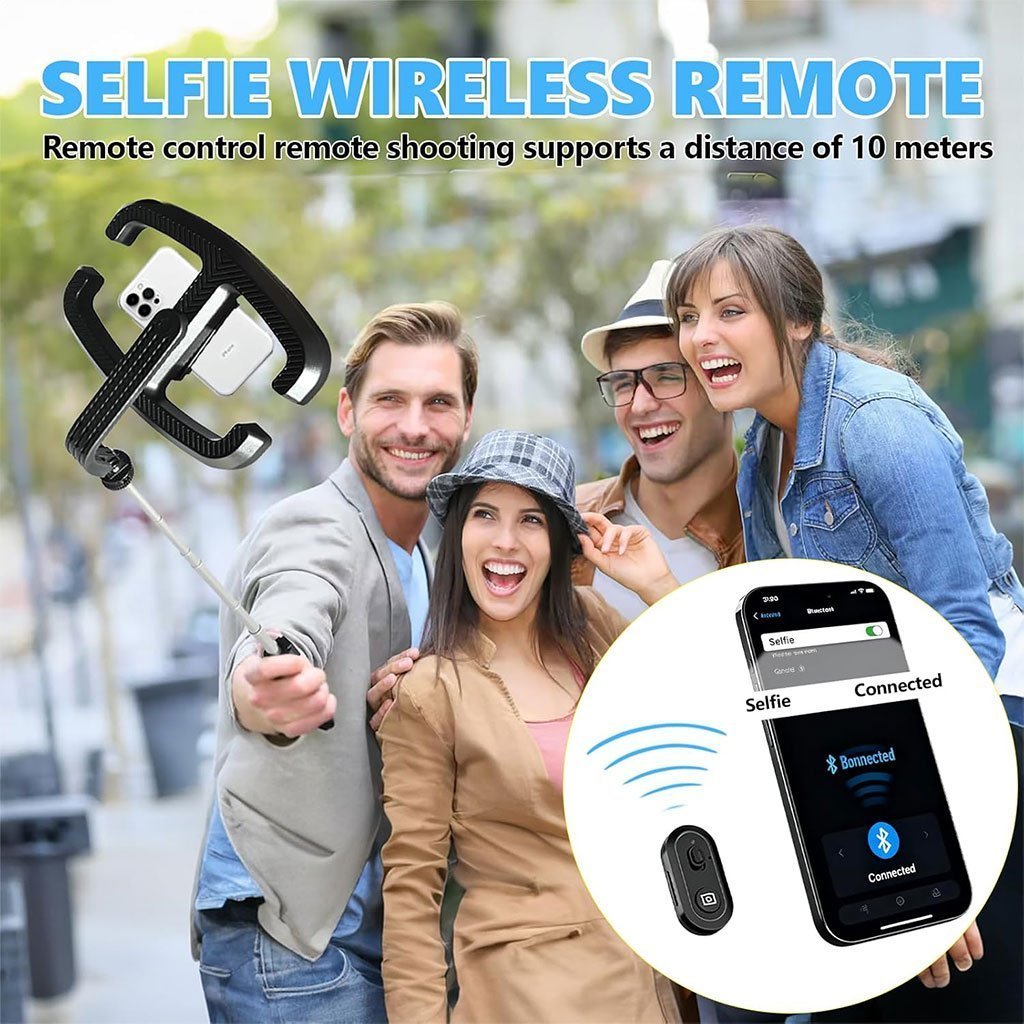 Perche à Selfie Extensible avec Support pour Téléphone et Lampe LED – عصا سيلفي مع إضاءة مدمجة ويد تحكم - الصورة 7