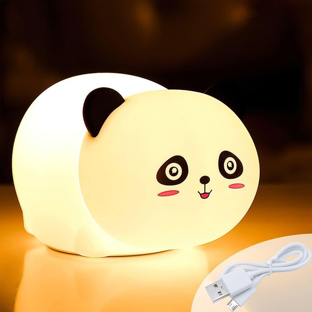 Lampe Tactile en Silicone Rechargeable USB - Veilleuse Enfant Panda - الصورة 4