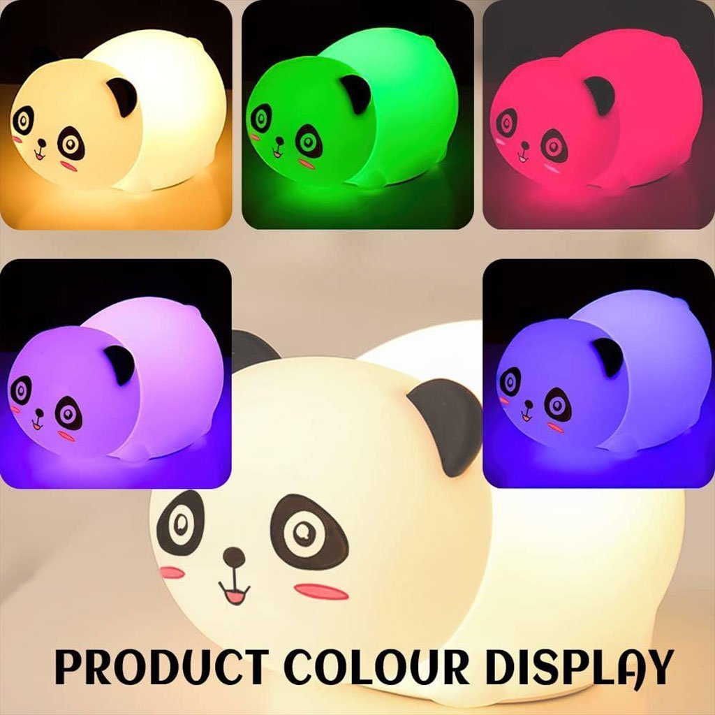 Lampe Tactile en Silicone Rechargeable USB - Veilleuse Enfant Panda - الصورة 5