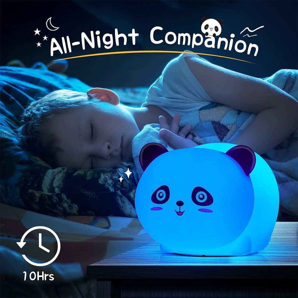 Lampe Tactile en Silicone Rechargeable USB - Veilleuse Enfant Panda - الصورة 2