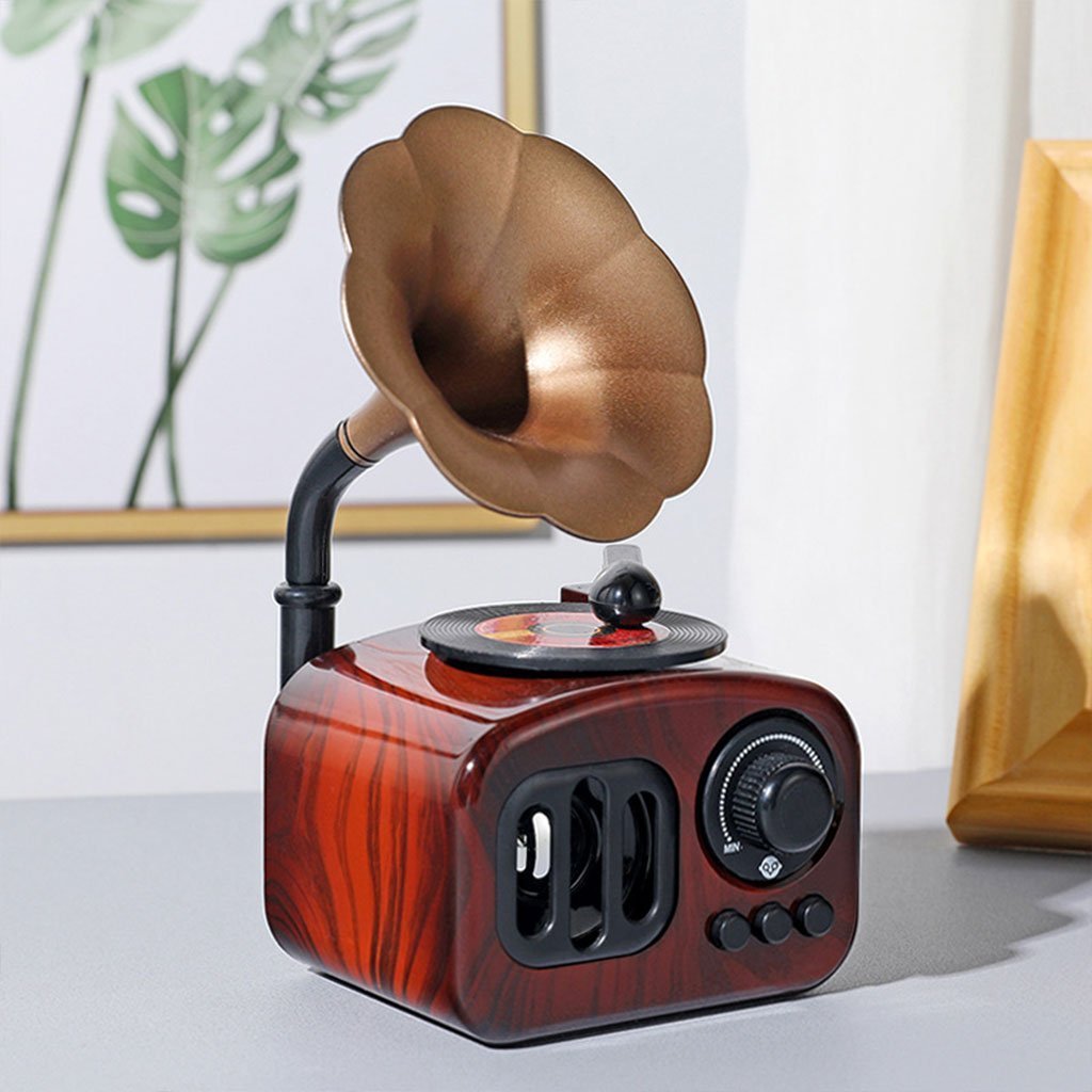 Boîte à musique rétro en bois, phonographe pour maison, Table classique - الصورة 4