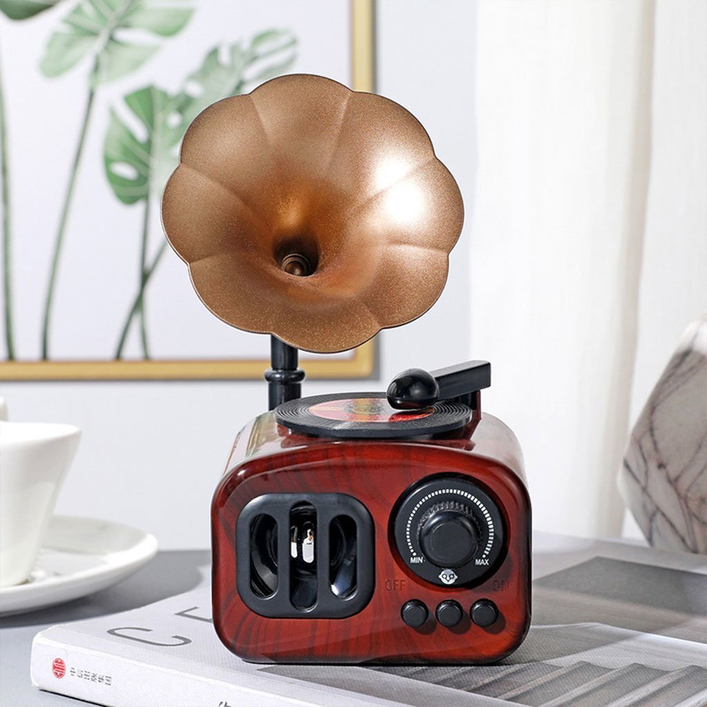 Boîte à musique rétro en bois, phonographe pour maison, Table classique - الصورة 3