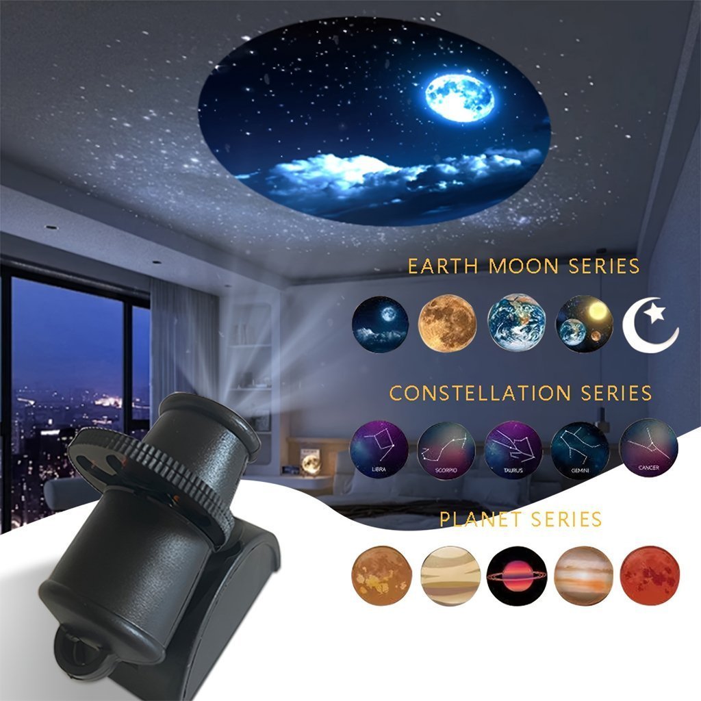 Lampe de projection de ciel étoilé avec 15 motifs – مصباح عرض القمر