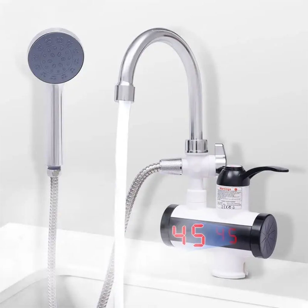 Robinet chauffant électrique avec douchette pour salle de bain – سخان مياه سريع للحمام - الصورة 5