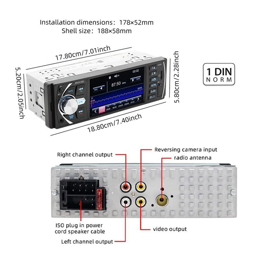 Autoradio MP5 4.1 Pouces FM Radio Ecran HD 4026UM – مشغل راديو السيارات - الصورة 2