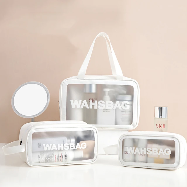 Pack 3 Pcs Sacs de toillete trousse à cosmétiques, trousse de maquillage, trousse de toilette étanche - الصورة 3