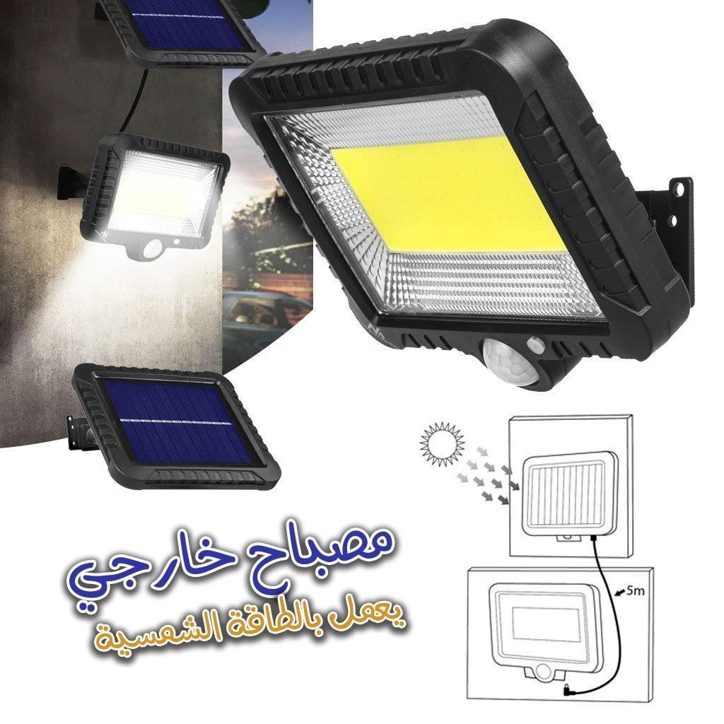 Lampe projecteur solaire LED et détecteur de mouvement 5W IP44 - SL-F100