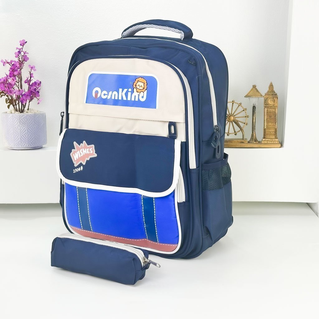 Sac à Dos pour Enfants avec Trousse Assortie 2504 Bleu Nuit – حقيبة ظهر مدرسية للأطفال مع مقلمة أزرق غامق - الصورة 2