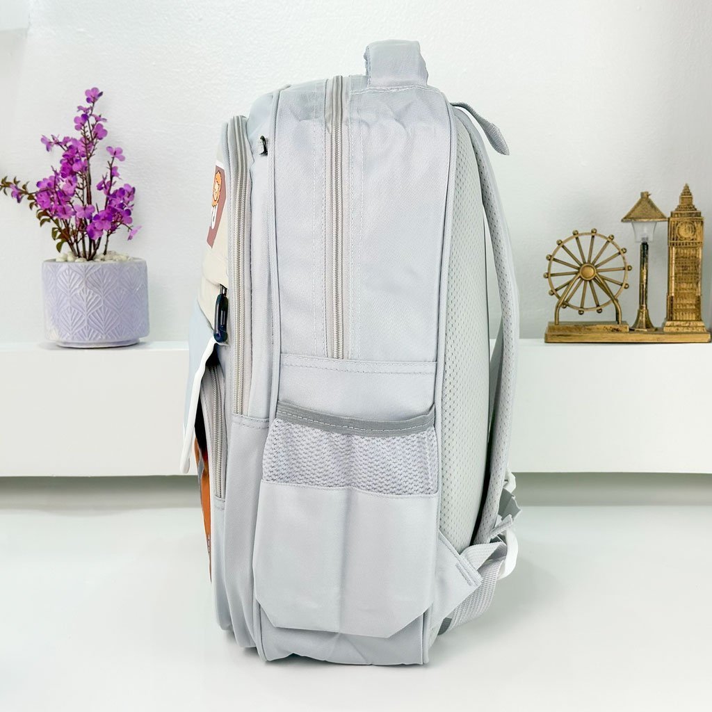 Sac à Dos pour Enfants avec Trousse Assortie 2504 Gris – حقيبة ظهر مدرسية للأطفال مع مقلمة رمادي - الصورة 3