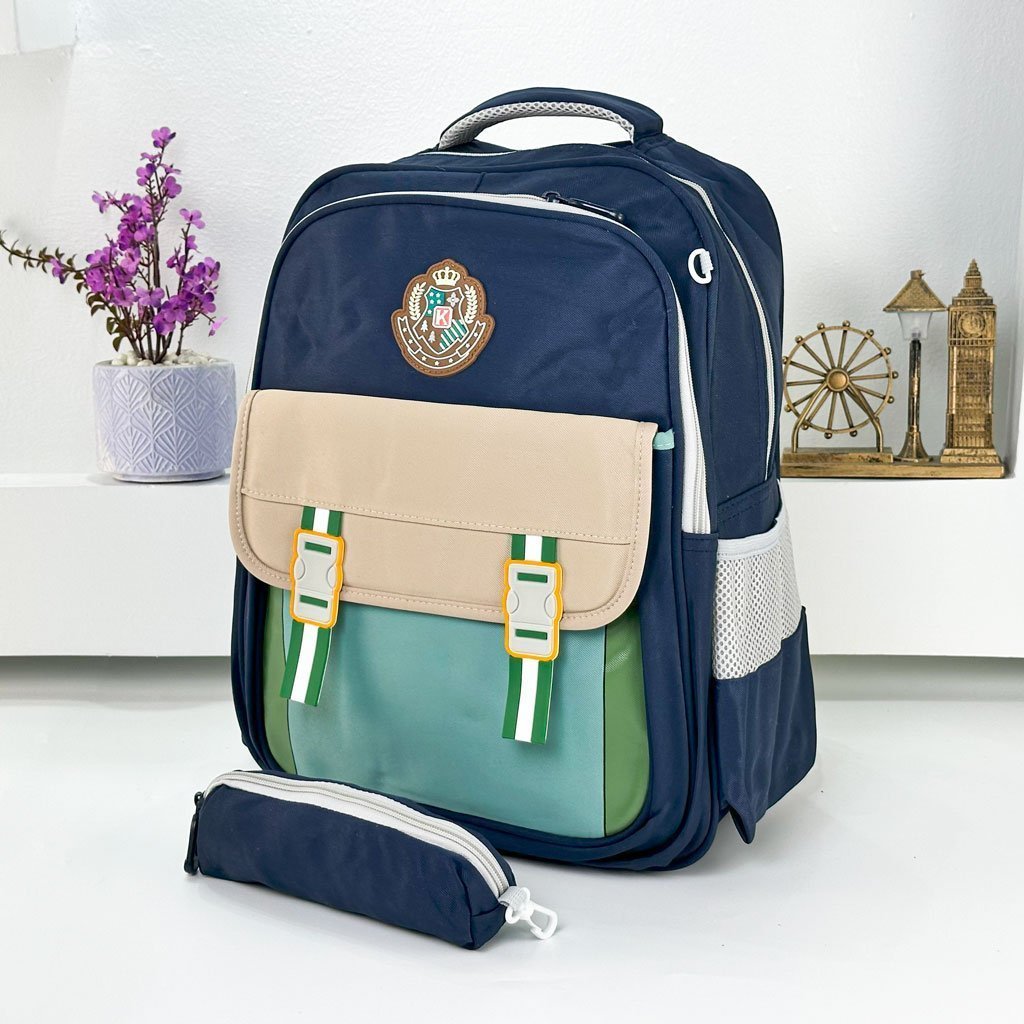 Sac à Dos pour Enfants avec Trousse Assortie KBAG Bleu Nuit V1 – حقيبة ظهر مدرسية للأطفال مع مقلمة أزرق ليلي - الصورة 2