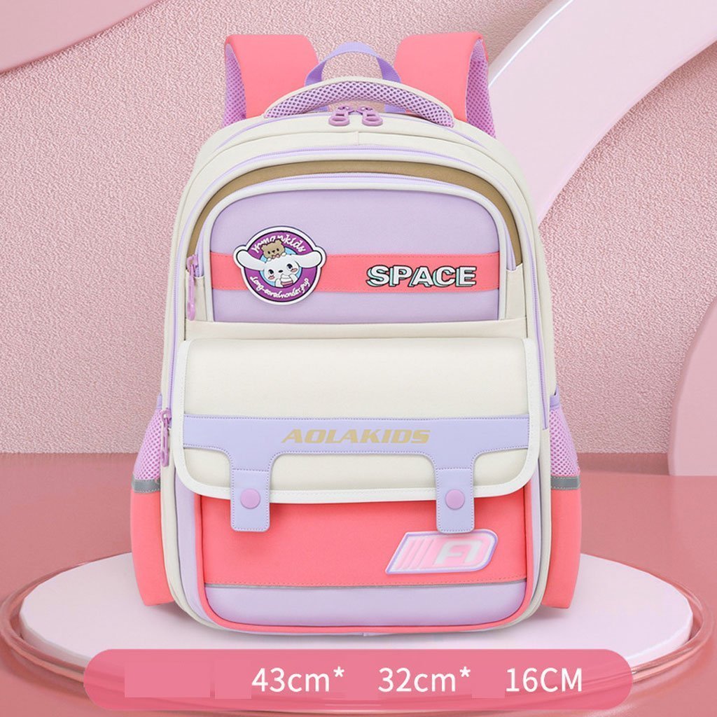 Sac à Dos Enfant Space Design Ludique Multi-Poches Rose – حقيبة مدرسية للأطفال لون وردي - الصورة 3