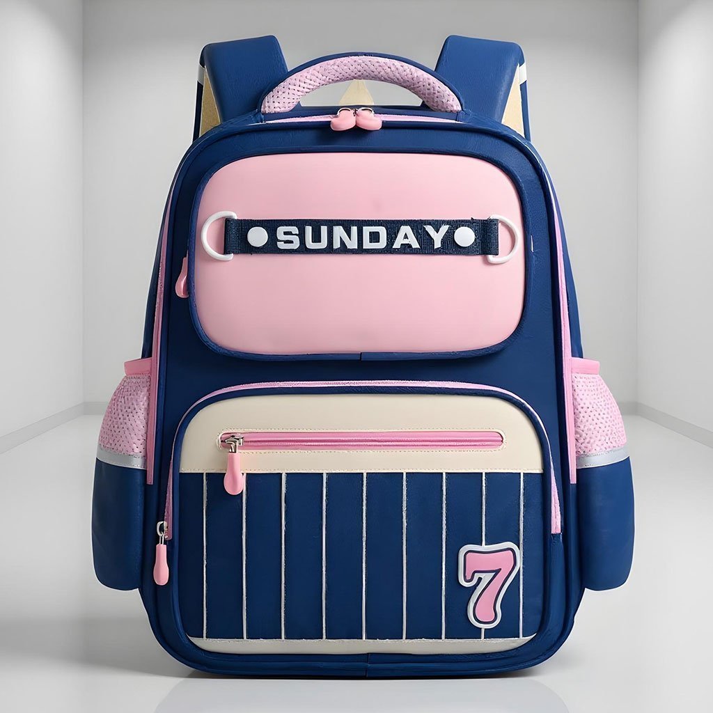 Sac à Dos Scolaire pour Enfants SUNDAY Rose et Bleu – حقيبة ظهر مدرسية للأطفال وردي وأزرق - الصورة 2