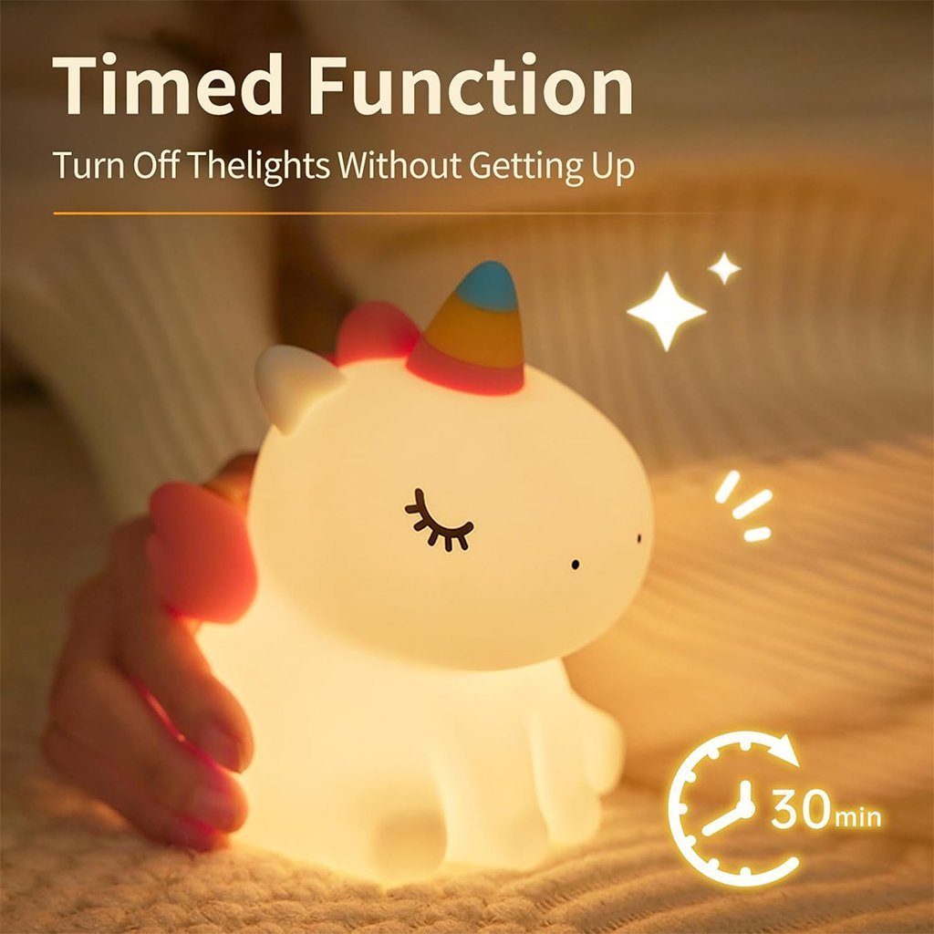 Veilleuse en Silicone Forme Unicorne pour Chambre d’enfant Rechargeable - الصورة 7