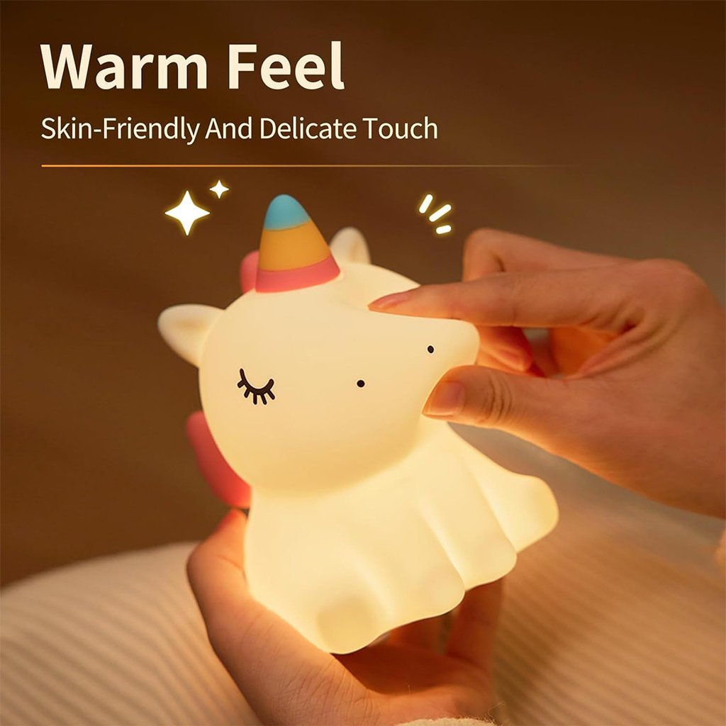 Veilleuse en Silicone Forme Unicorne pour Chambre d’enfant Rechargeable - الصورة 6
