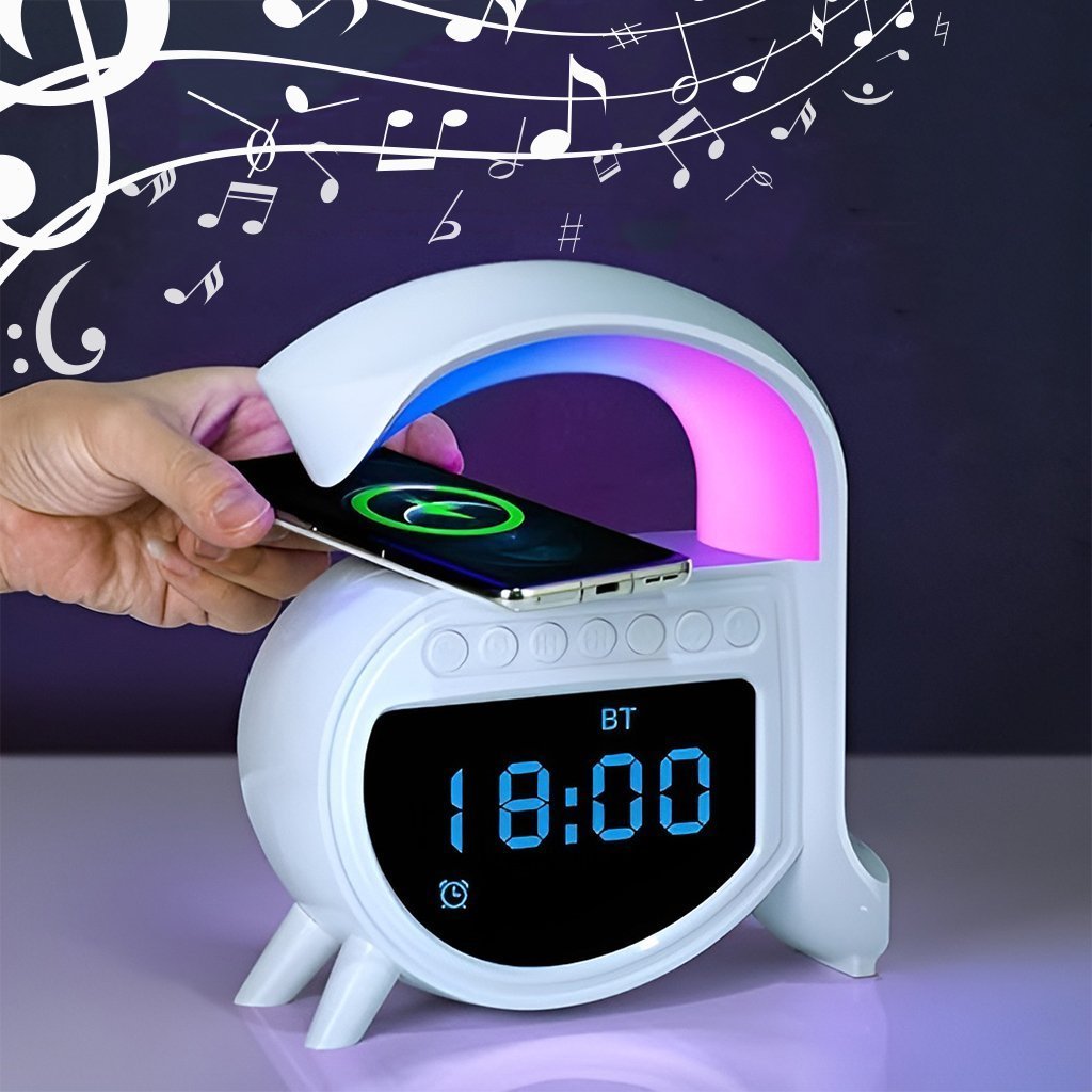 Réveil et Haut-parleur Bluetooth RGB intelligente type Big G Wireless Charger V5