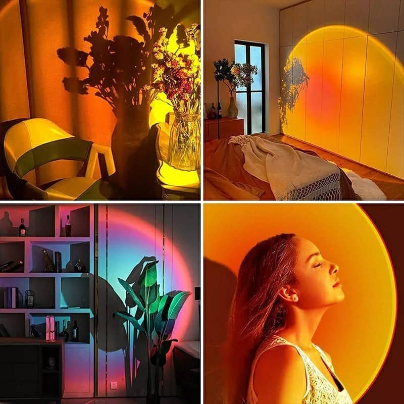 Projecteur de coucher de soleil rotatif à 180 ° USB décoration murale - الصورة 4