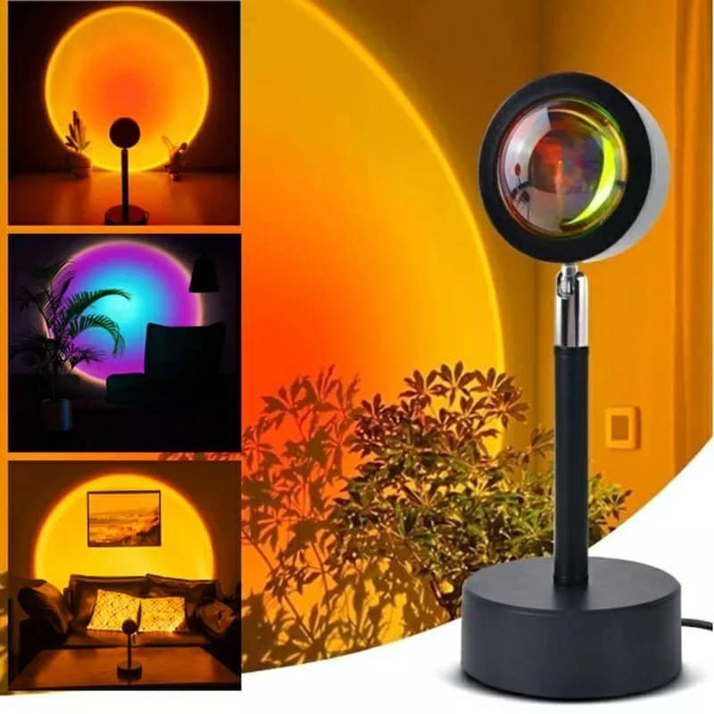 Projecteur de coucher de soleil rotatif à 180 ° USB décoration murale - الصورة 2