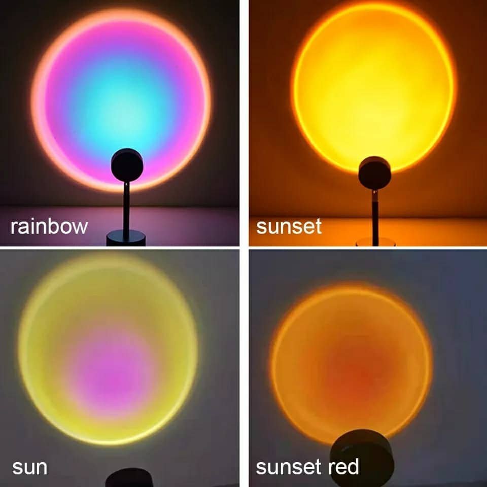 Projecteur de coucher de soleil rotatif à 180 ° USB décoration murale - الصورة 3