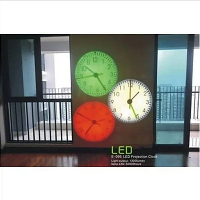 Projecteur horloge mural HD Rotation à 180 degrés 2 mode et 4 couleur - الصورة 3