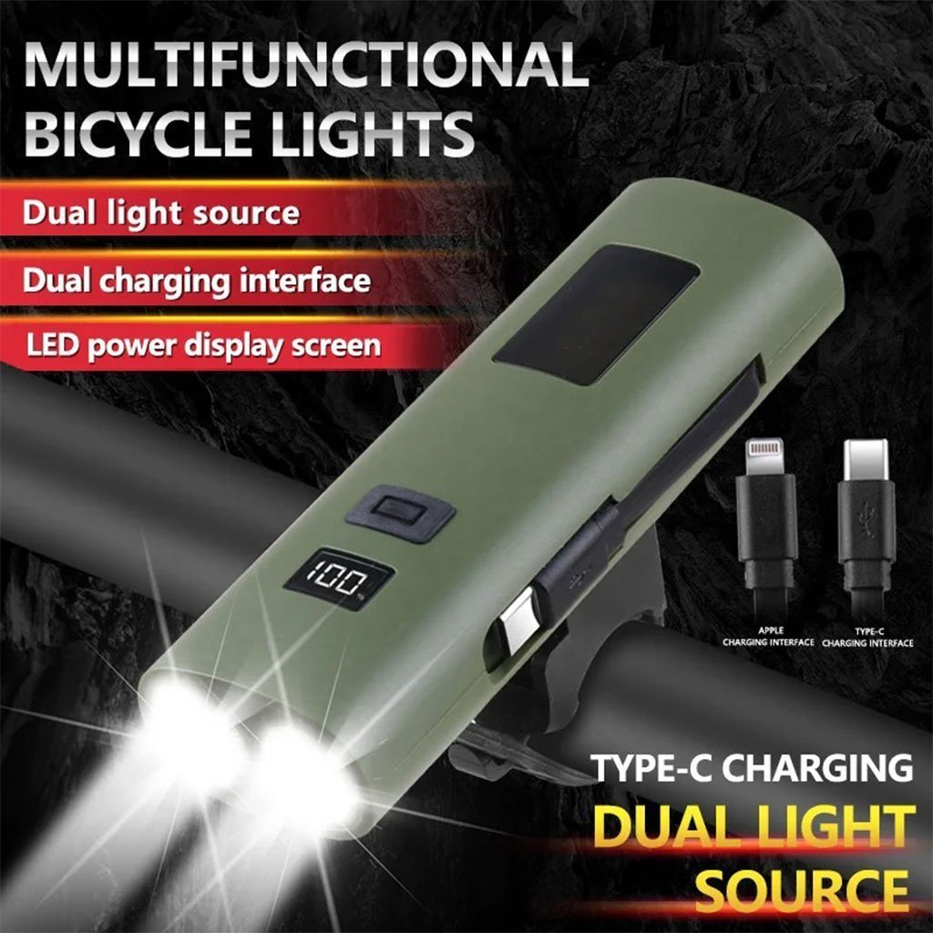 Éclairage de Vélo avant à LED et Power Bank 3000mAH – مصباح وبنك طاقة للدراجات الهوائية - الصورة 2