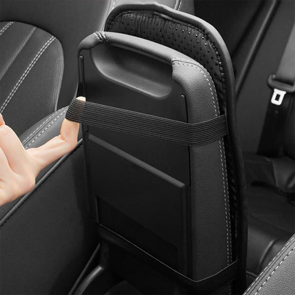 Housse fine pour Accoudoir de voiture en cuir avec 2 sacs de rangement - وسادة مسند الذراع في السيارة - الصورة 4