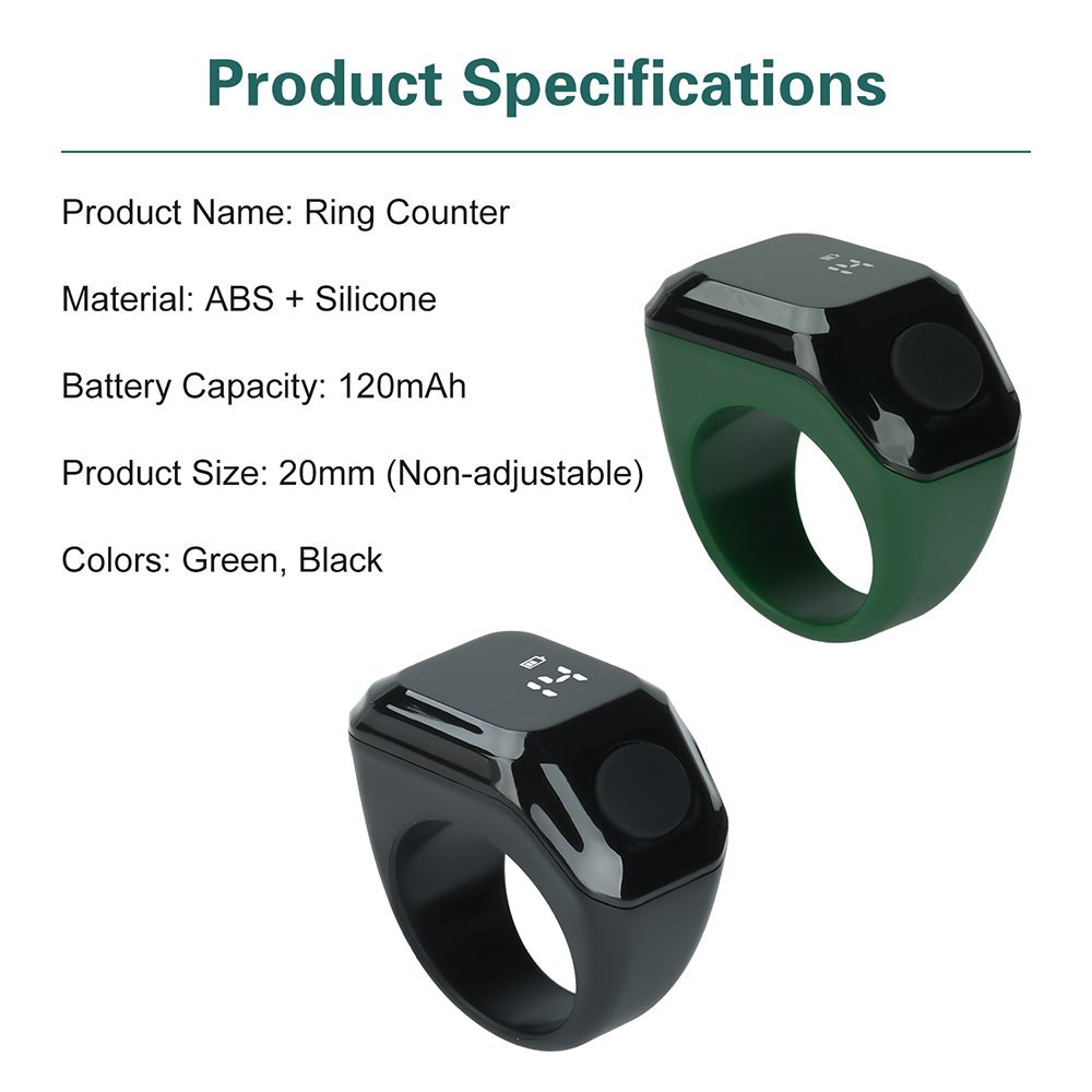 ⁦Anneau de Zikr Intelligent avec Bluetooth Ecran OLED - خاتم التسبيح الذكي يعمل مع تطبيق بلوتوث⁩ - الصورة ⁦11⁩