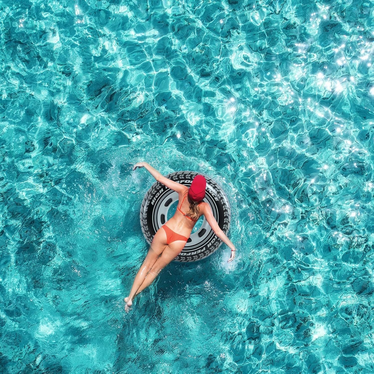 ⁦Bouée de Natation Adulte Design Pneu Sport en PVC Haute Résistance - عوامة وعجلة سباحة للبالغين بتصميم إطار السيارة الرياضي⁩ - الصورة ⁦10⁩