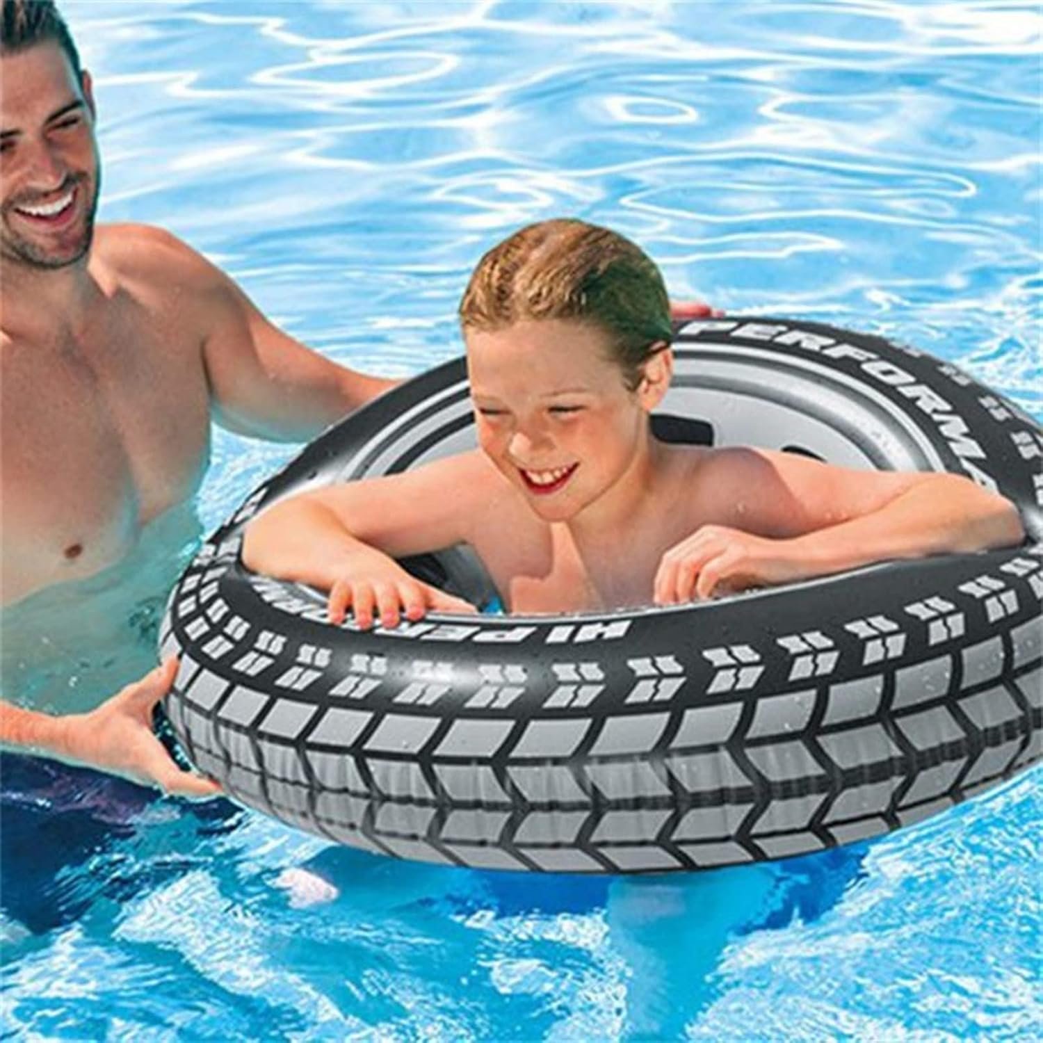 ⁦Bouée de Natation Adulte Design Pneu Sport en PVC Haute Résistance - عوامة وعجلة سباحة للبالغين بتصميم إطار السيارة الرياضي⁩ - الصورة ⁦3⁩