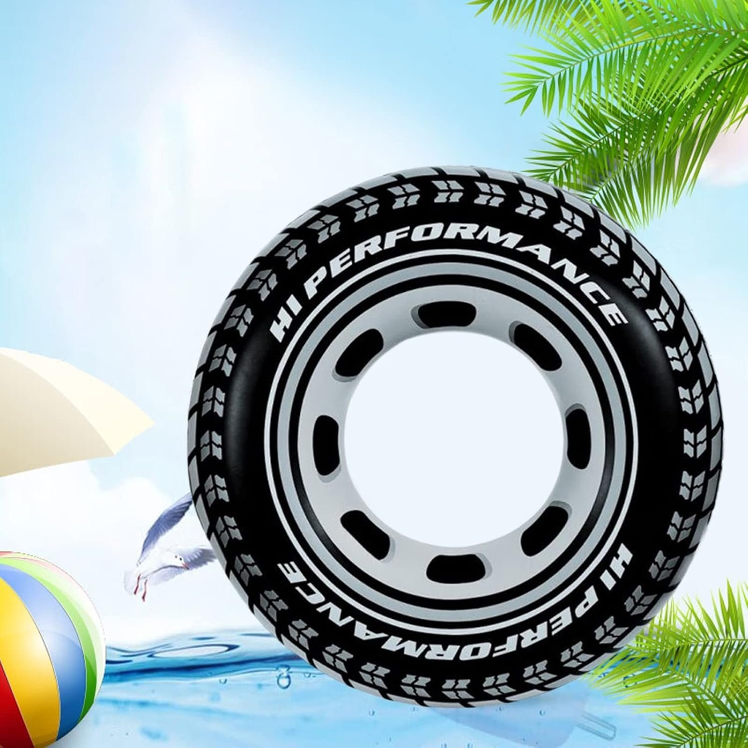 ⁦Bouée de Natation Adulte Design Pneu Sport en PVC Haute Résistance - عوامة وعجلة سباحة للبالغين بتصميم إطار السيارة الرياضي⁩ - الصورة ⁦4⁩