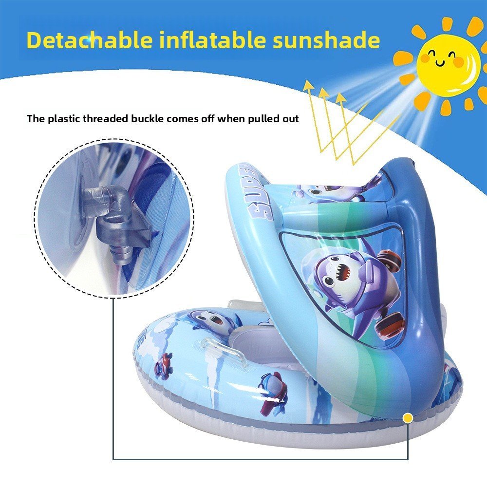 ⁦Bouée de natation gonflable pour bébé avec toit V2 - عوامة أطفال مع مظلة⁩ - الصورة ⁦2⁩