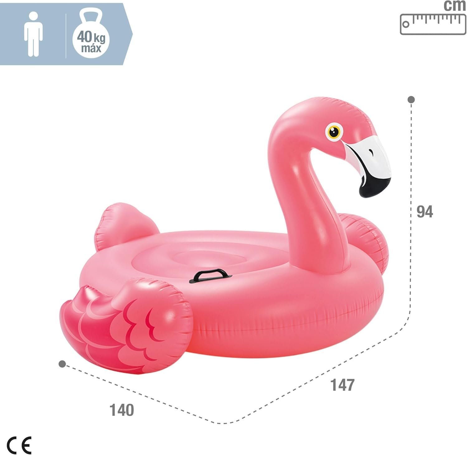 ⁦Bouée Géante Gonflable Flamant Rose Ride-On pour Piscine Intex 57558NP - عوامة الفلامينغو الوردي الضخمة للركوب والاستجمام في المسبح⁩ - الصورة ⁦4⁩