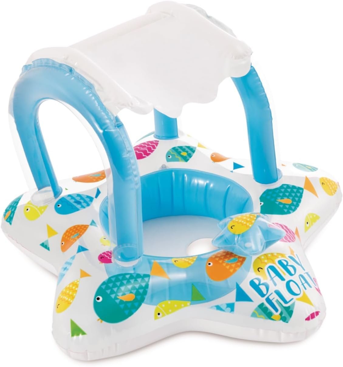 ⁦Bouée Siège Gonflable pour Bébé avec Parasol Anti-UV - Design Voiture INTEX 56573NP - عوامة السباحة المنفوخة للأطفال والرضع مع مظلة واقية من الشمس⁩ - الصورة ⁦2⁩