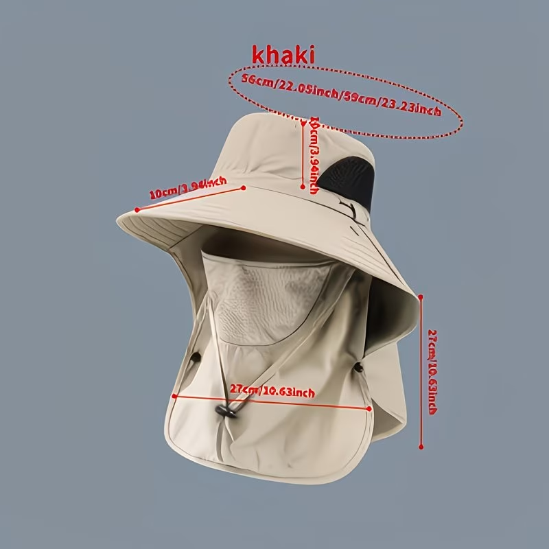 ⁦Chapeau de protection solaire printemps-été avec couvrant le visage - قبعة للحماية من الشمس بتصميم شال تغطي الوجه⁩ - الصورة ⁦13⁩