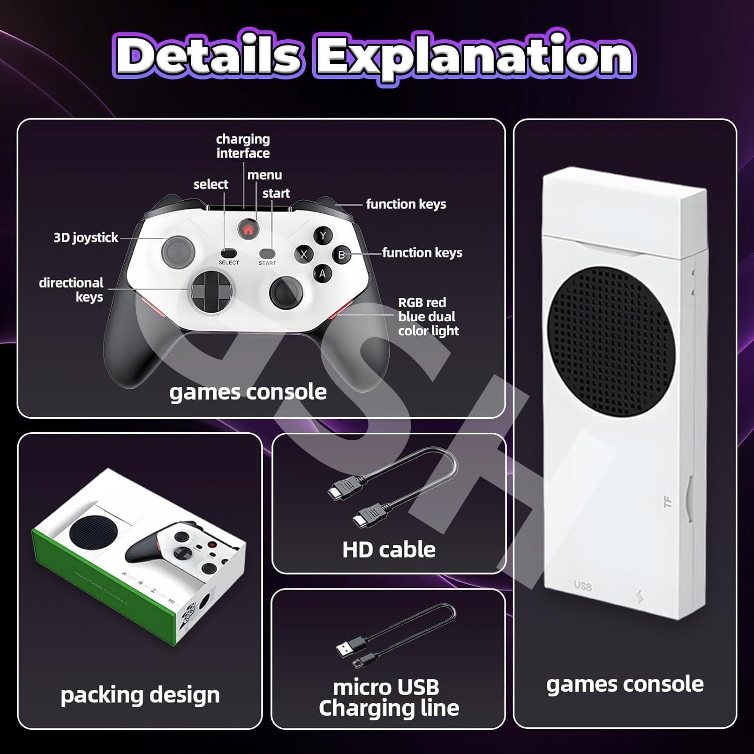 ⁦Console Game Stick Retro 4K M88 avec 30000+ Jeux et 2 Manettes Sans Fil - جهاز ألعاب الفيديو ريترو⁩ - الصورة ⁦7⁩