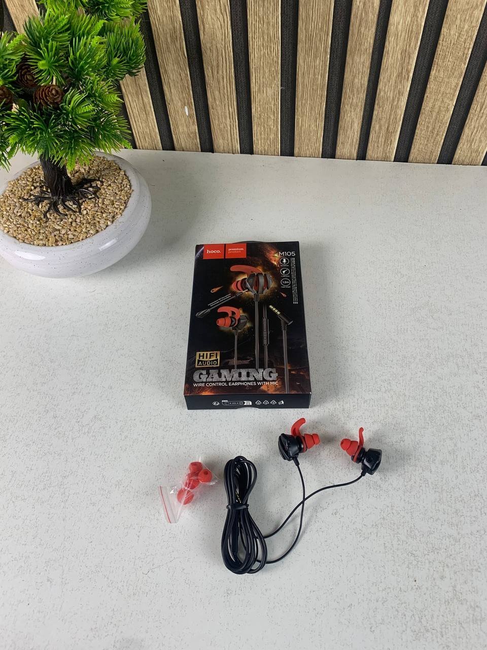 Écouteurs de jeu filaire intra-auriculaire avec microphone E-Sport Hoco M105 - سماعات ألعاب إحترافية مع ميكروفون - الصورة 12