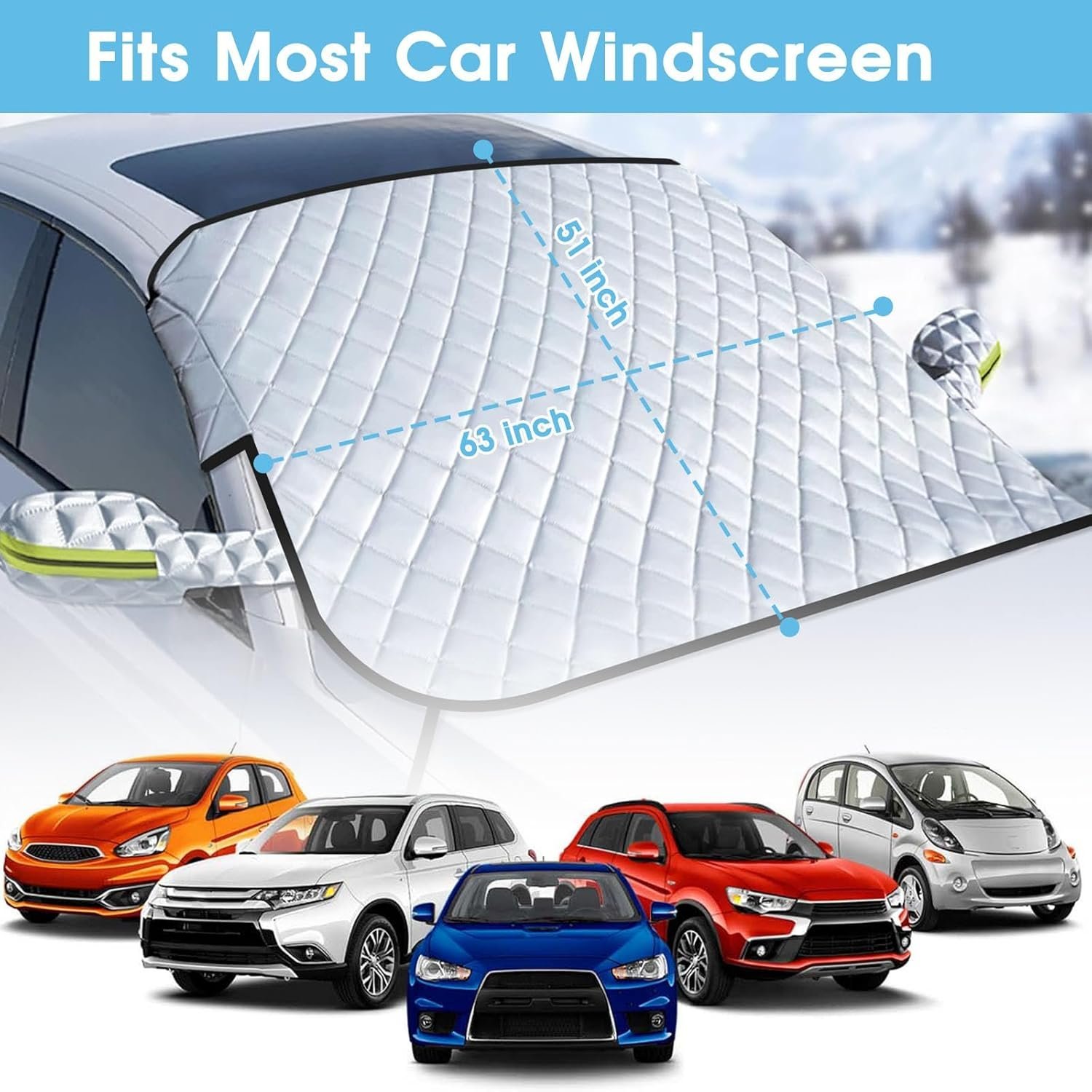 Couverture de Pare-brise Magnetique pour Voiture Toute Saison - غطاء الزجاج الأمامي للسيارة متعدد الفصول - الصورة 2