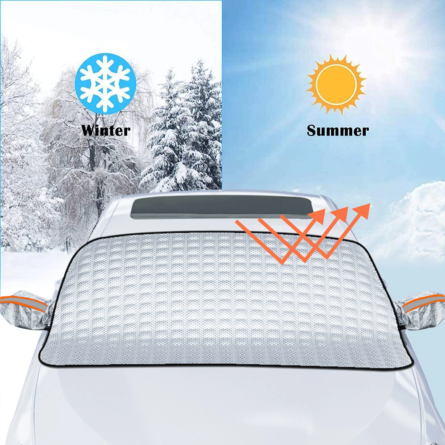 Couverture de Pare-brise Magnetique pour Voiture Toute Saison - غطاء الزجاج الأمامي للسيارة متعدد الفصول - الصورة 4