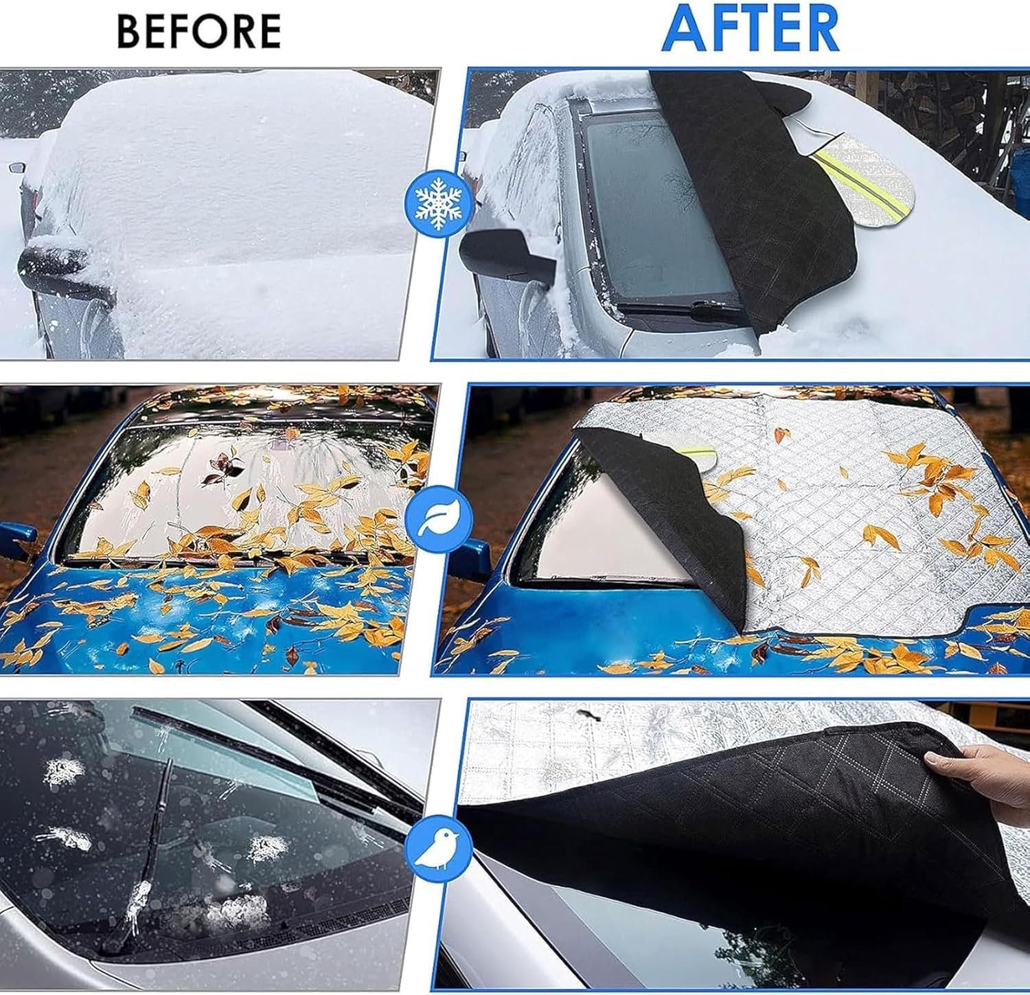 Couverture de Pare-brise Magnetique pour Voiture Toute Saison - غطاء الزجاج الأمامي للسيارة متعدد الفصول - الصورة 9