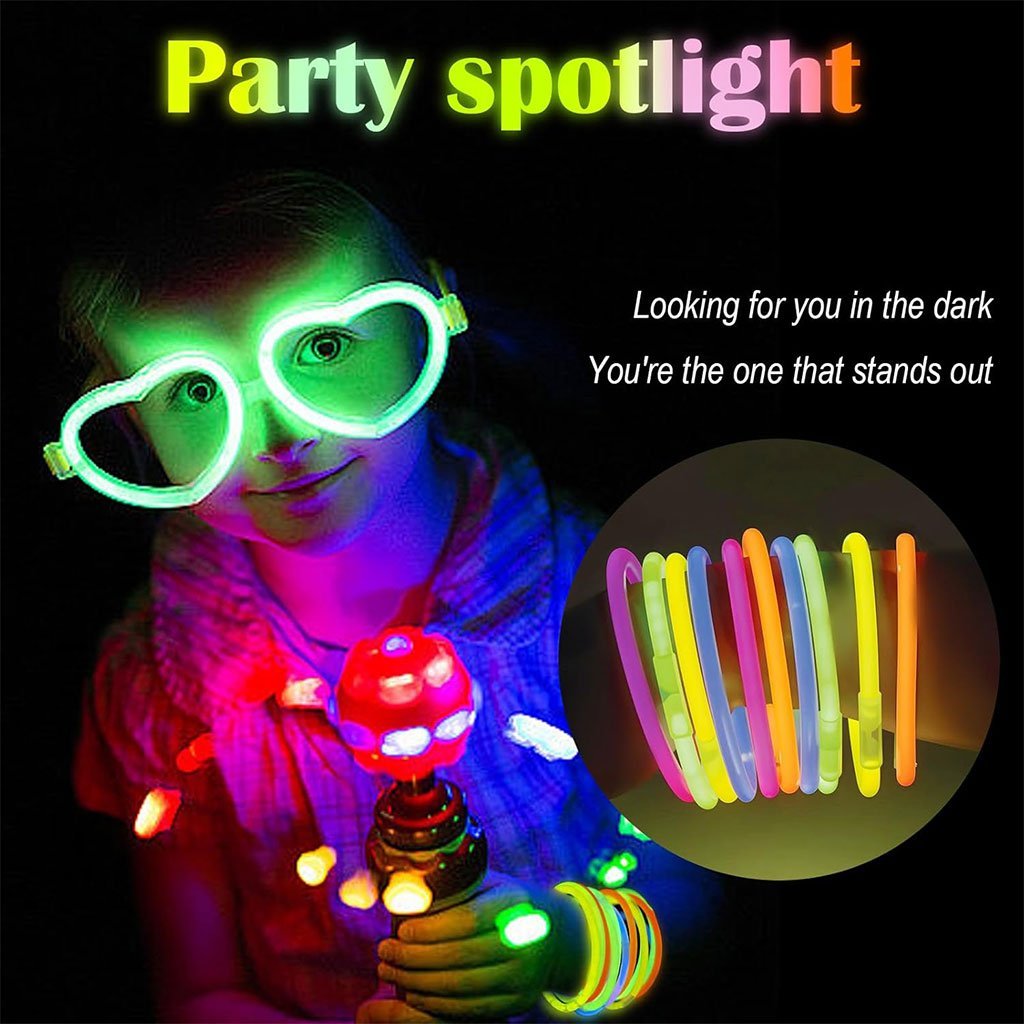 ⁦Glow Sticks Bulk Party Favors 50pcs 8inch Party Time - أساور مضيئة للحفلات⁩ - الصورة ⁦6⁩