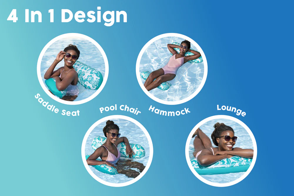⁦Hamac de Piscine Gonflable Multifonction 4-en-1 avec Siège en Maille - عوامة مسبح هوائية 4 في 1 بنسيج شبكي⁩ - الصورة ⁦3⁩