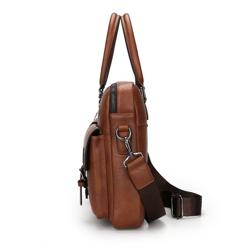 Cartable Homme en Simili Cuir Design Élégant Jeep Marron – حقيبة جلدية لون بني - الصورة 2