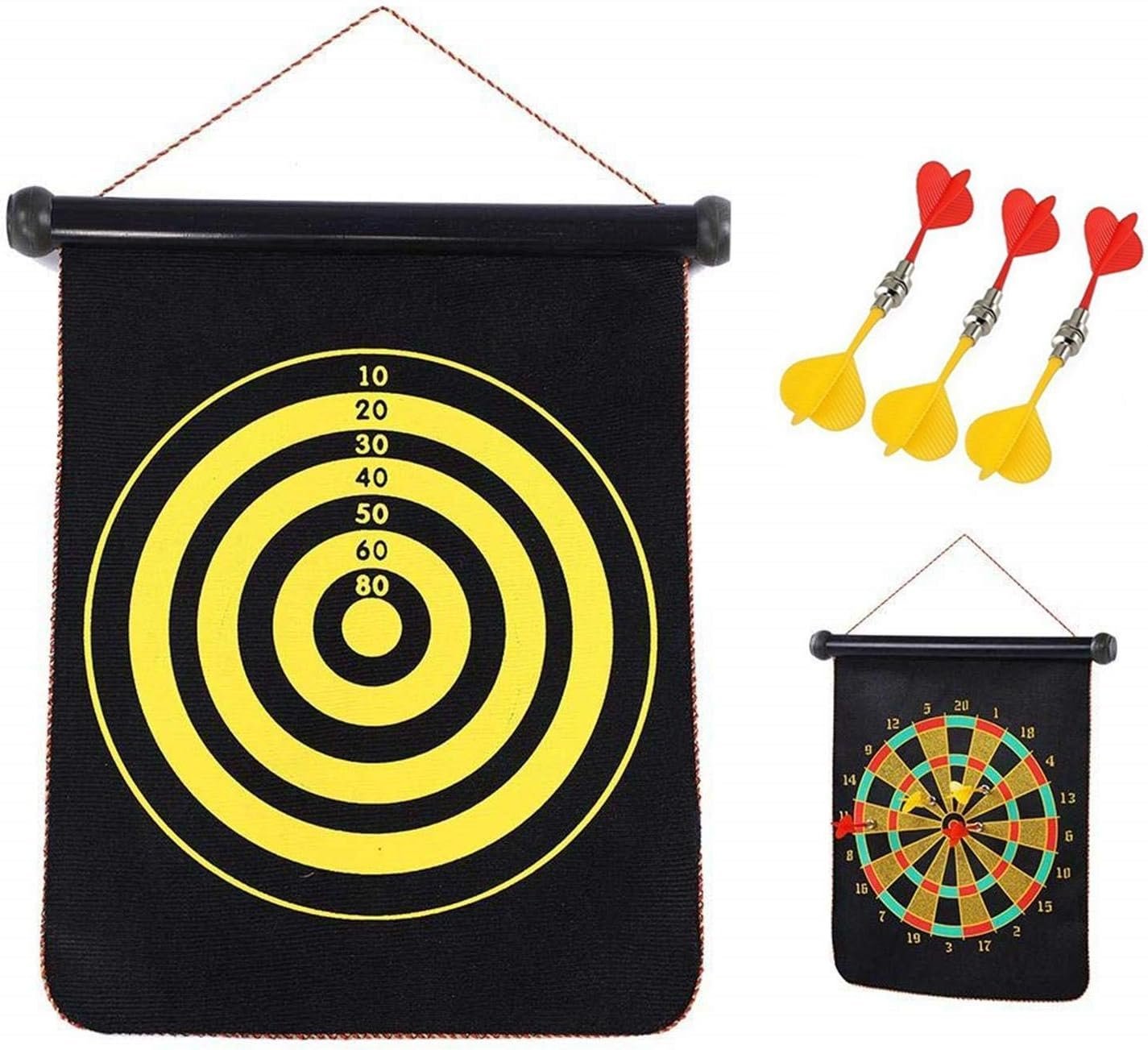 ⁦Jeu de fléchettes magnétique avec cible enroulable et suspendue avec 6 fléchettes incluses - لعبة رمي السهام⁩ - الصورة ⁦3⁩