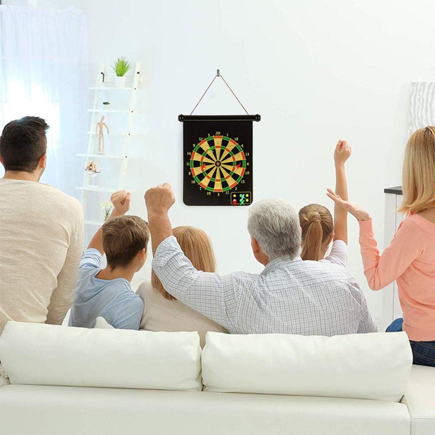 ⁦Jeu de fléchettes magnétique avec cible enroulable et suspendue avec 6 fléchettes incluses - لعبة رمي السهام⁩ - الصورة ⁦8⁩