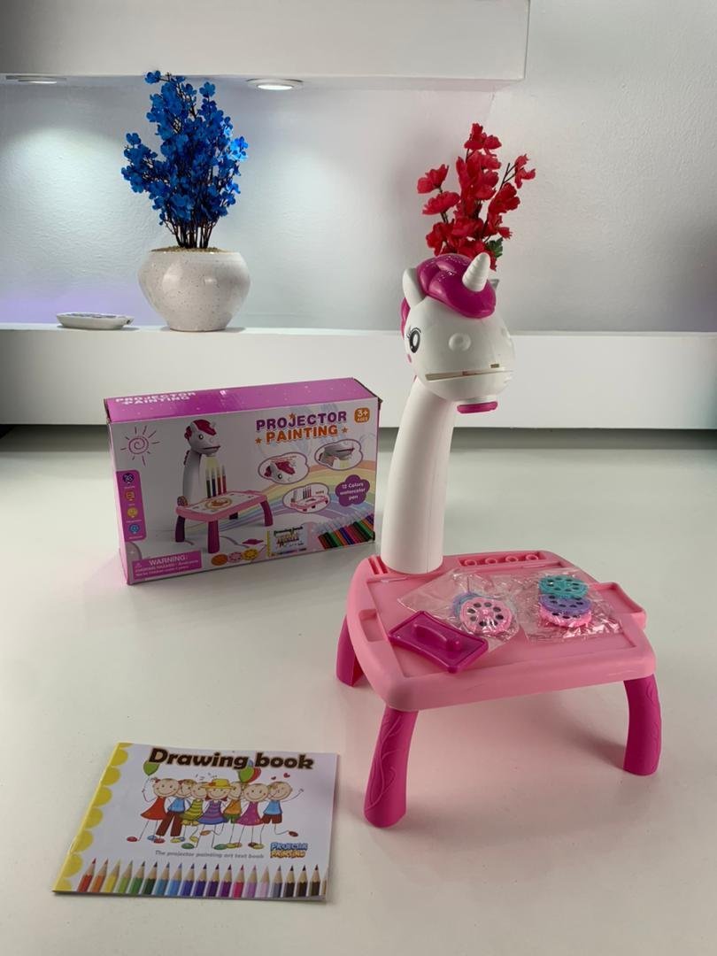 Jouet Projecteur de Dessin Aolieh, Table de Dessin Éducative pour Enfants avec Projecteur LED et Accessoires – لعبة جهاز عرض الرسم للأطفال - الصورة 11